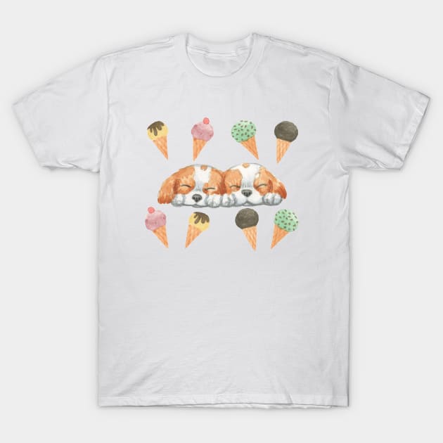 Blenheim Cavalier King Charles - Ice cream T-Shirt by jollyinu